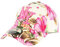Hip Hop Honour Baseballkappe, Beige und Rosa, mit Blumen – Unisex, Rosa, Einheitsgröße