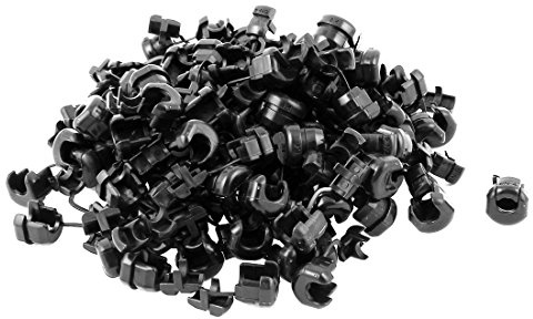 Aexit 100 Pcs Serre-fil câble rond oeillet Bush noir Longueur 14,8 mm 753T275