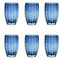 Zafferano Perle Glasbecher - Handgemachtes transparentes Buntglas, cl 32 h 109mm d 71mm - Set 6 Stück - Graublau, PR00115