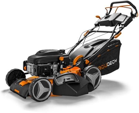 Boudech® Cortacésped autopropulsado 225cc 5.2hp OHV 4 Tiempos con e-Start Mulching 4en1 520mm de Ancho de Corte