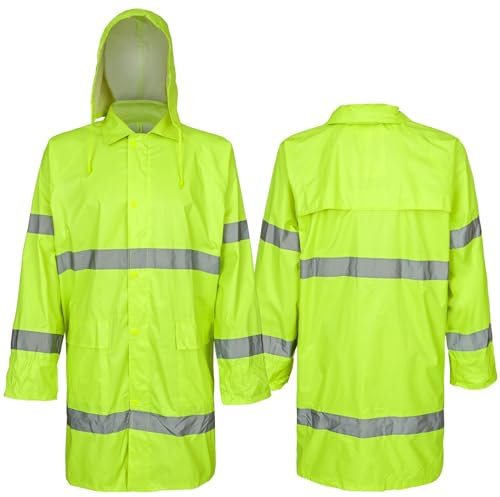 REIS Warnschutzjacke Regenjacke Arbeitsjacke Warnjacke Wetterjacke Grün Gelb (SAT-Z) (3XL)