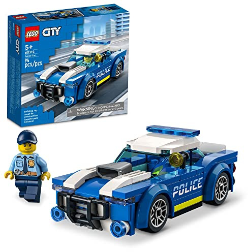 LEGO City Police Car Toy 60312 for Kids 5 Plus Years Old with Officer Minifigure, Small Gift Idea, Adventures Series, Car Chase Building Set