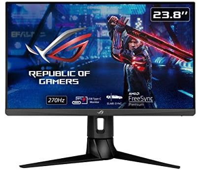 ASUS ROG Strix 23.8” 1080P HDR Gaming Monitor (XG249CM) - Full HD, IPS, 270Hz, 1ms, Extreme Low Motion Blur Sync, FreeSync Premium, 105% sRGB, Eye Care, USB-C, DisplayPort, HDMI, Height Adjustable