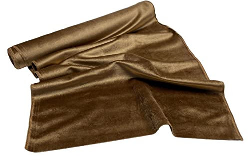 Marzoon Modischer Tischläufer aus Samt 36 x 200 cm Tischfahne schmales Tischtuch mit geraden Enden (Braun)