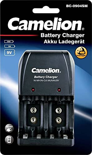 Camelion BC-904SM Rundzellen-Ladegerät NiMH 9V Block, Micro (AAA), Mignon (AA)