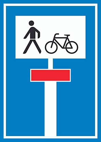 HB-Druck Sackgasse Radverkehr Fußgänger erlaubt Schild A4 (210x297mm)