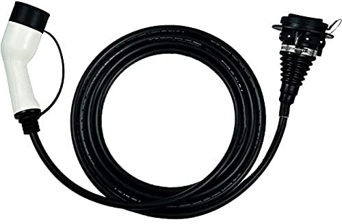 WAI EVC22332-5EXT Type 2 Female to Type 2 Male Extension, 22 KW, 32 Amp Three Phase Electric Vehicle/EV Charging Cable, 5 Meter , Black