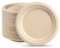 GREENESAGE Rigid 7 inch 100 Pack Disposable Paper Brown Plates Sugarcane 100% Biodegradable and Compostable Strong Dishes for Picnic Wedding Party BBQ