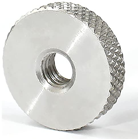 CREULT Rändelmutter M10 x 20mm x 5mm Daumen durch Standard Gewindesteigungsregler Einlassmuttern Mesh Innengewinde Befestigungselemente Edelstahl (4 Stück)