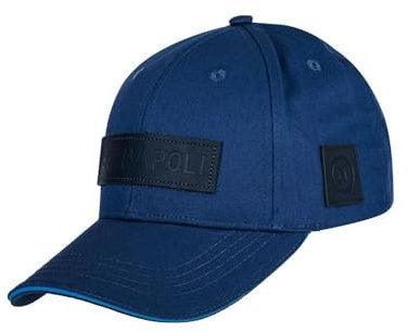 gh Cappello Compatibile Napoli Calcio Ufficiale Enzo Castellano Dettagli in Pelle - Cappello Napoli Uomo Donna Estivo con Visiera Blu Cotone Berretto Baseball