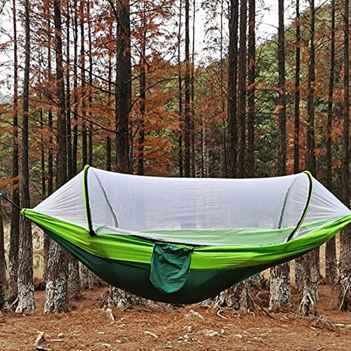 Alvinlite Hamac De Camping avec Moustiquaire, Hamac Simple Portable, Hamacs Suspendus Légers, Tente Hamac en Nylon, pour Intérieur, Extérieur, Sac à Dos, Voyage, Terrasse, Randonnée(Fruits Verts)