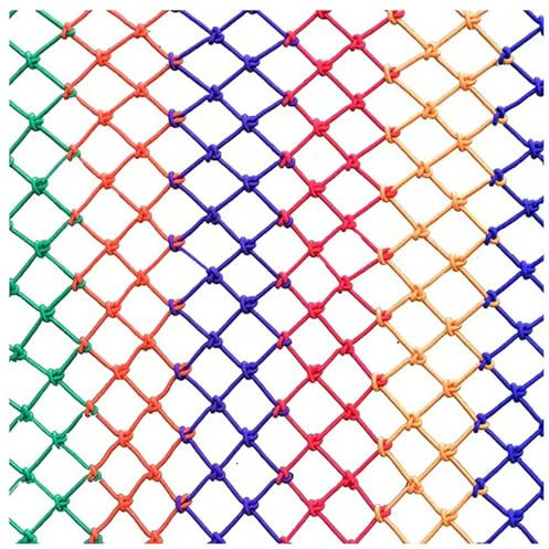 SSWZHANG Universal Schutznetz Sicherheitsnetz für Kinder, Nylon Treppenschutznetz Balkon Katzennetz Seilnetz Gartenzaunnetz Dekoratives Innen Und Außen(Size:1 * 2m(3 * 7ft),Color:Bunt)