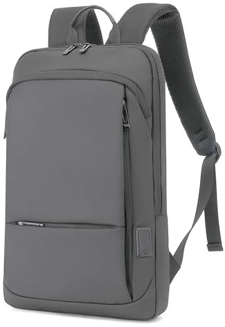 AUGUR Business Slim Rucksack Herren 15,6 Zoll wasserdicht Laptop-Rucksack leichte kleine Rucksäcke für Reisen/Business/Arbeit handgepäck Business Rucksack (Grau)