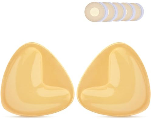 Nimiah Double-Sided Sticky Bra Inserts - Ultra Instant Lift Sticky Bikini Inserts | Push up Adhesive Bra for Swimsuit S Beige
