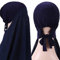 Watreketal Haarband,Neuer beliebter schwerer Hijab mit Perlen in Volltonfarbe und Motorhaube, elastisches Seil, Schals, Schleier für die Kopfbedeckung