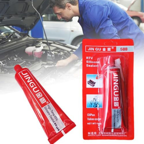 Bvizyelck Scellant Silicone RTV,Colle de Joint en Silicone RTV Rouge Haute température - Adhésif de Mastic Automatique, Mastic de Moteur en Silicone Professionnel pour métal, Verre, Bois, Caoutchouc,
