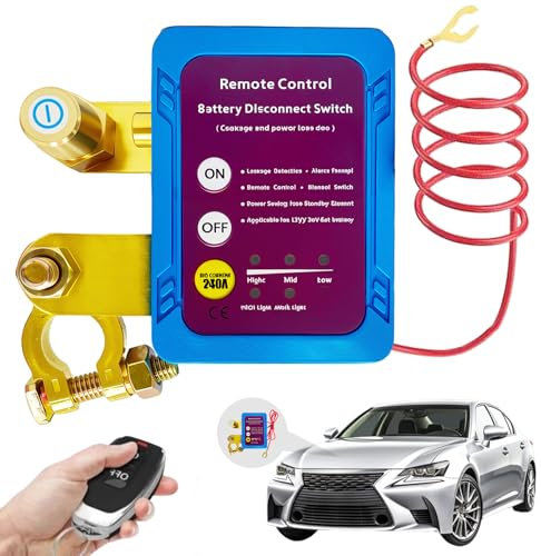 12V Auto Batterie Trennschalter, Drahtloser Ferngesteuerter 12V 240A Batterietrennschalter mit Batterie Kill Switch, Funkschalter Trennrelais 12V für Auto Traktor RV ATV LKW Boot