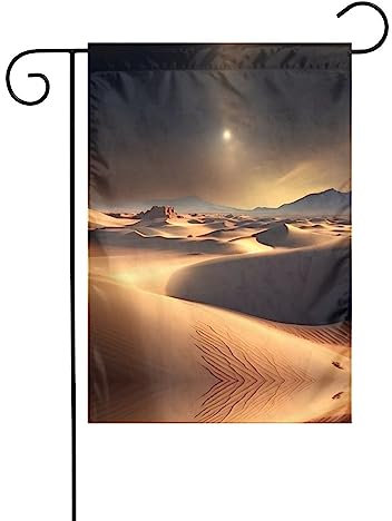 GGNKDL Bandera de jardín con impresión del desierto del Sahara, decoración de patio al aire libre, adecuada para todas las estaciones, 12 x 18 pulgadas