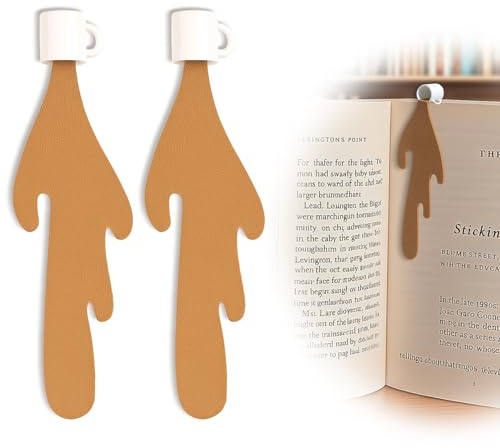 QYHON Lesezeichen personalisiert 2er – Kaffee Zubehör Geschenk | Perfekt als geschenke für leseratten & kaffee geschenk, stilvolles lesezeichen mit kreativem Design für Damen & Herren