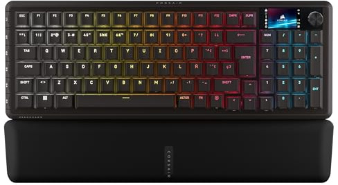 Corsair Vanguard 96 Wireless Mecánico RGB Teclado Gaming – Negro | QWERTY Español, Formato 96%, Switches MLX Hot-Swap, Hyper-Polling 8000Hz, Integración Stream Deck, FlashTap SOCD
