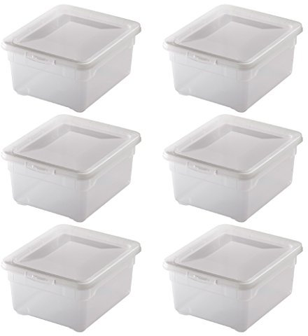 Rotho 6er-Set Aufbewahrungsboxen „Clear Box“ mit 2l mit Deckel, 19,0 x 16,5 x 9,0 cm - transparent - stapelbar - Kunststoff