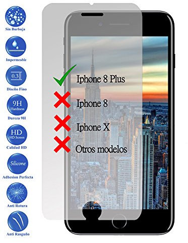 Todotumovil Protector de Pantalla Apple iPhone 8 Plus de Cristal Templado Vidrio 9H para movil
