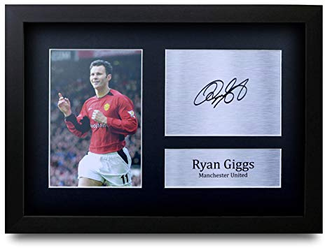 HWC Trading Ryan Giggs A4 Gerahmte Signiert Gedruckt Autogramme Bild Druck-Fotoanzeige Geschenk Für Fußball Fans