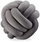 Relaxdays 1 x Knotenkissen, geknotetes Kissen für Sofa und Bett, dekorativ, skandinavisch, Zierkissen Knoten, Ø 25 cm, dunkelgrau