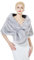 BEAUTELICATE Kunstpelz Schal Stola Damen für Frauen Bolero Festlich Hochzeit Braut Abendkleid Brautschal Brautstola (Grau Fell, L)