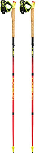 Leki Ultratrail FX.One Trail Runningstöcke, Bright Red-Black Neonyellow, 105 cm, Gummifüße für Trittbretter