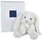 HISTOIRE D'OURS - Peluche Doudou Lapin - Blanc - 30 cm - Collection Preppy Chic - Idée Cadeau Enfants ou Naissance pour Bébé - Doudou Très Doux & Elégant - Avec Boite Cadeau - HO3134