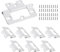 Auvotuis 8Pcs 3Inch White Non-Mortise Door Hinges Modern Iron Flat Cabinet Hinges for Wardrobe