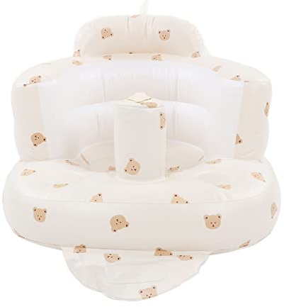 Asiento Inflable para Bebé, Silla de Baño Portátil, Material PVC, Soporte para Espalda, para Ducha y Comida