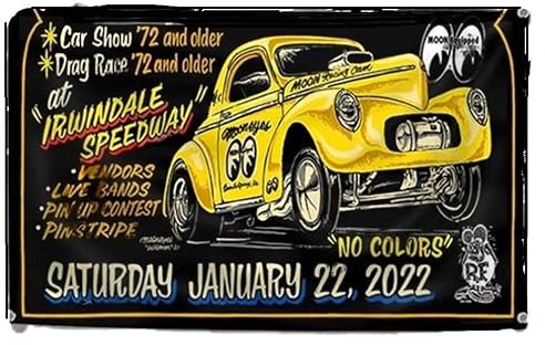 Willy-Flagge, gelb, Hot Rod Reunion, 150 x 90 cm, Ratte Fink