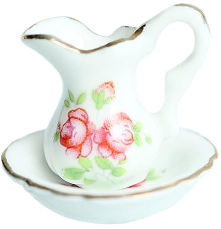 BRIGHTFUFU Florero De Casa De Muñecas Pequeña Brea De Leche Mini Casas Flor Juguete Jarra De Café De Casa De Muñecas Modelo De Cocina En Miniatura Decoración Maceta Ob11 Estilo Chino Cerámica