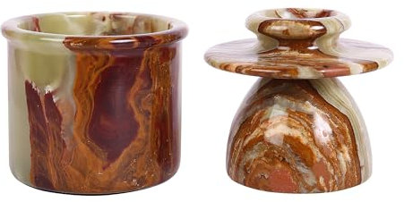 Marble Hives Butter Crock with Lid- Perfect Butter Keeper Crock- Classic Butter Bowl- Stylish French Butter Keeper - Purely Handcrafted Natural Marble (Onyx Green, 5)