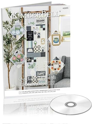 Kimberbell Quilting Through The Seasons Ladder Quilt - Machine Embroidery Design CD, Quilting Templates, Embroidery Patterns, Winter, Spring, Summer & Fall Designs