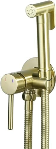 Doccetta per WC Portatile, spruzzatore per Bidet Portatile, Pistola a spruzzo per lavabo, Kit doccetta per WC per l'igiene Intima, spruzzatore per Bidet Portatile per WC, Oro