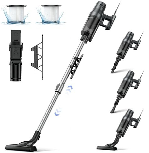 Linkifly A6 Aspirapolvere con Filo, 600W 30Kpa Potente Scopa Elettrica Con Filo, Leggero Aspirapolvere senza Sacco, Ottimo per Peli di Animali Domestici