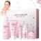 Sakura Gesichtspflege Set für Mädchen und Frauen,5pcs Sakura Hautpflege Set Reinigung & Feuchtigkeitsspendendes für Gesichts,Tagespflege und Nachtpflege Skincare Set