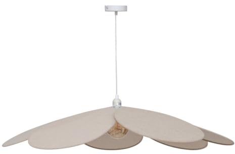 Atmosphera - Suspension Pétales Naya Beige - Ampoule Non Incluse E27 40W - Lustre Bohème 100cm en Métal pour Chambre, Salon, Entrée, Bureau - Hauteur Réglable