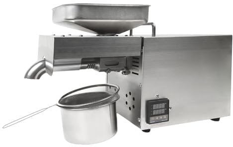 WooDerson 610W Öl Pressmaschine Mit Display, Temperatursteuerbar Ölpresse Für Zuhause, Elektrische Ölmühle Aus 304 Edelstahl, Für Erdnusskerne, Sonnenblumenkerne, Teesamen Usw