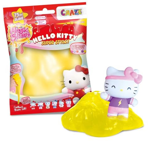 CRAZE Magic Slime Bag Hello Kitty | Schleim Kinder im Beutel 75ml Slime Set mit Hello Kitty Figur Überraschung, geruchsneutral, rückstandsfrei