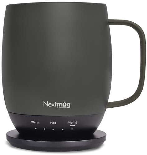 Nextmug by Nextboom - Temperature-Controlled, Self-Heating Coffee Mug (Graphite - 14 oz.)