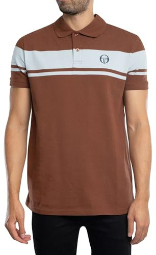 Sergio Tacchini Herren Young Line Polo Shirt, Cappuccino/Celestial, L
