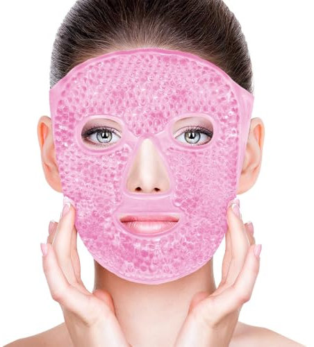 JEYORZY 1 pcs Maschera rinfrescante per il viso, Maschera in gel riutilizzabile, caldo e freddo per il viso, riduce il gonfiore, allevia il mal di testa, lenisce la fatica del viso, illumina la pelle