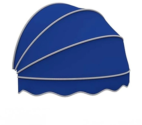 Balkon-Sonnenschutz, faltbar, fächerförmige Markise, UV-Schutz, regenfest, Kuppeltür, Fensterabdeckung (Durchmesser: 100 cm, Schwarz)