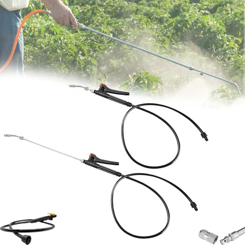HFSAZJ Pump Action Pressure Sprayer Wand, 29 Retractable Stainless Steel Replacement Sprayer Wand, Adjustable Stainless Steel Replacement Spray Wands for Garden Hose Use