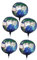 5 Stück Erde Folienballons Kreative Planetendekoration für Geburtstagsfeiern Hochzeiten und Wissenschaftspartys Langlebige Aluminiumfolie Foto Requisiten
