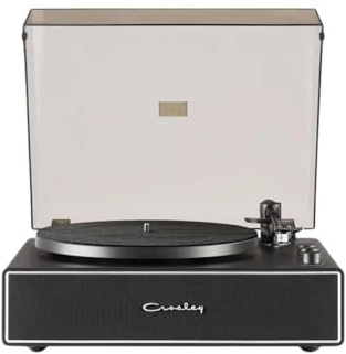 Crosley Stave - Giradischi a 2 velocità, Bluetooth e altoparlanti integrati, colore: Nero